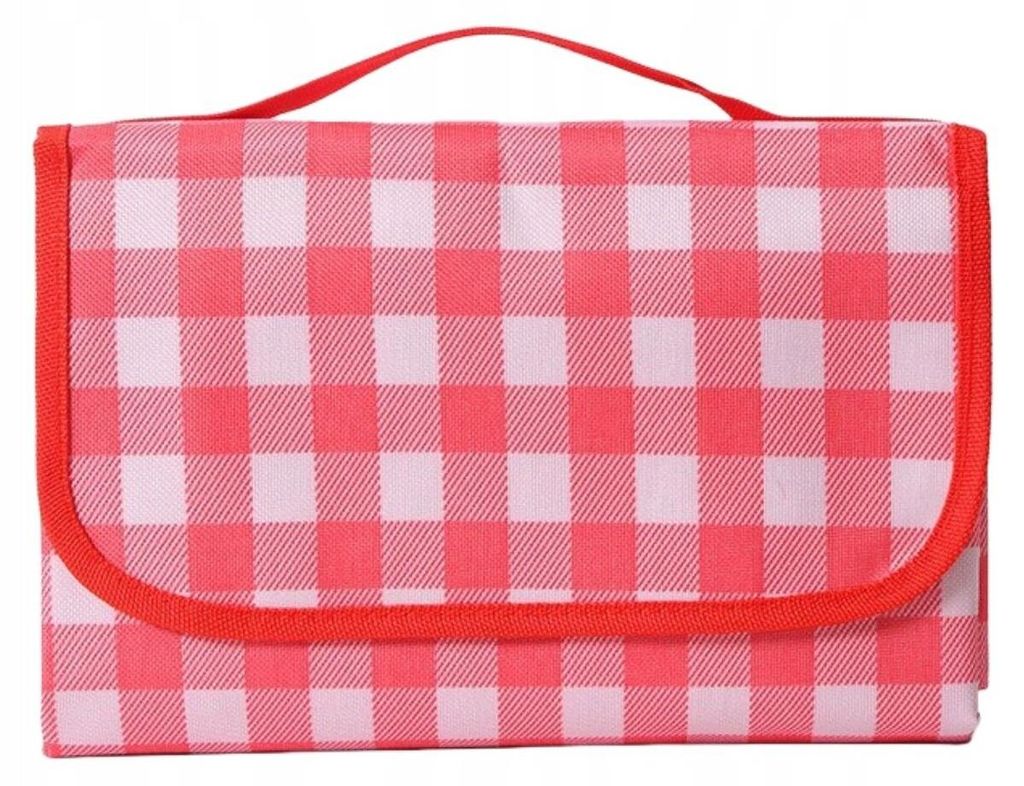 Picknickdecke 200 x 200 cm kariert rot weiß Outdoor Decke Produktbild 