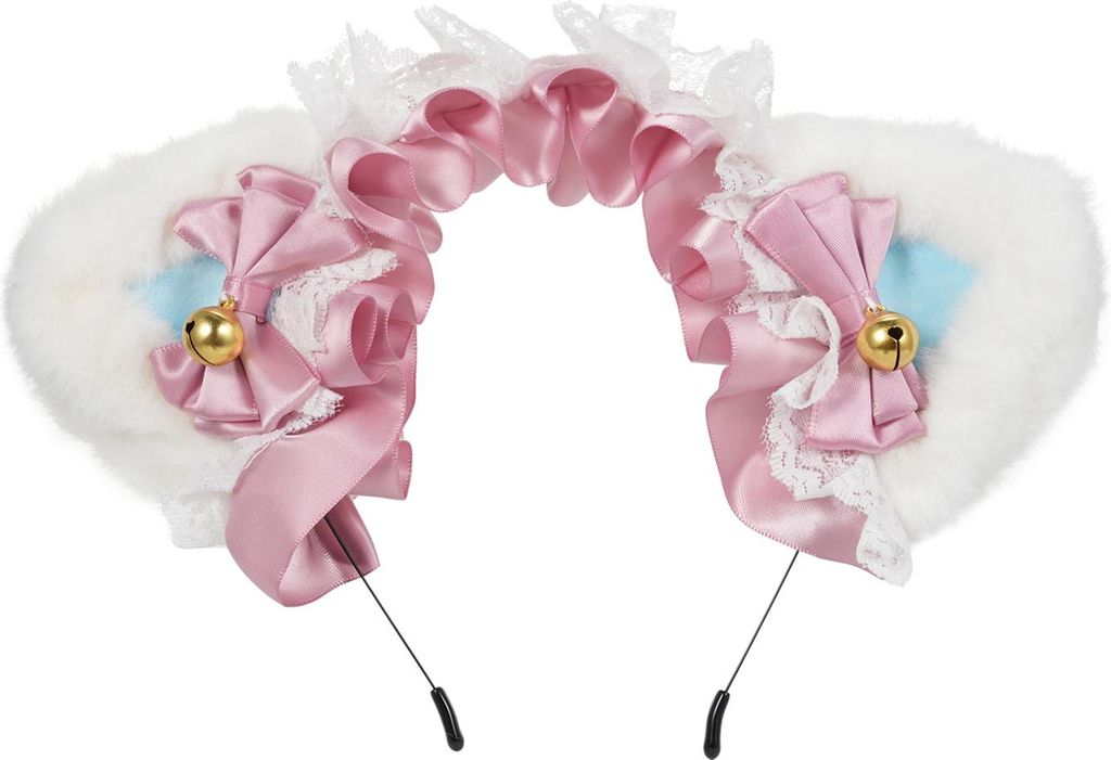 Flauschige Katzenohren Kopfschmuck Bänderstirnband Niedlicher Haarschmuck Haarschmuck Spitze Katzenohren Haarband für Mädchen und Frauen