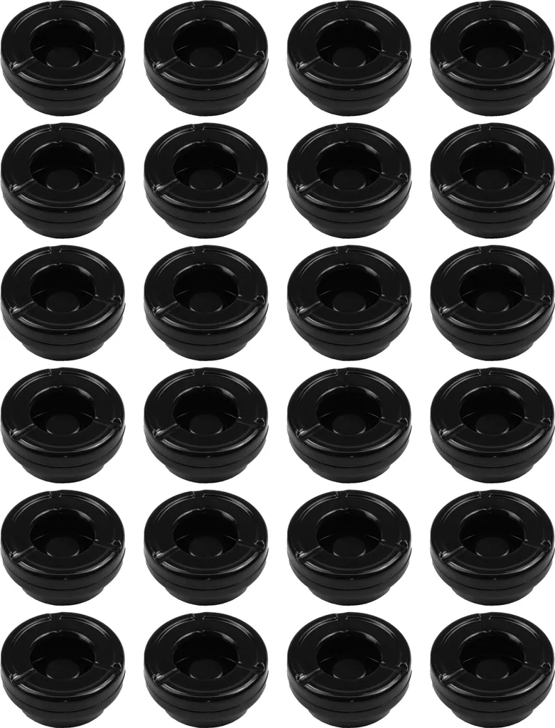 Cendrier anti-vent noir avec couvercle amovible ø 10cm pour extérieur - 24 pcs