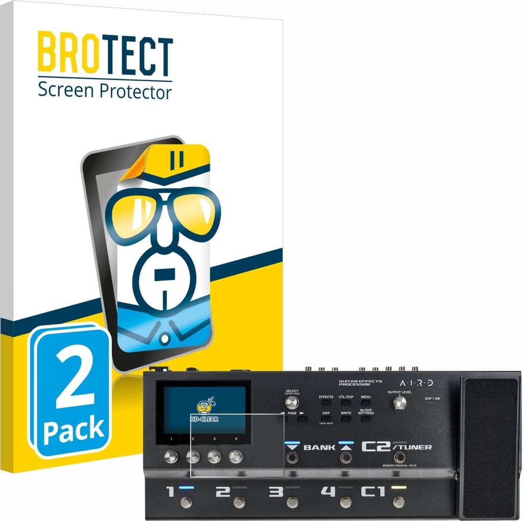 2x Für Boss GX-100 Schutzfolie BROTECT Displayschutz Display Schutz Folie Klar Transparent