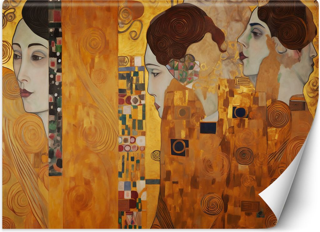 Vlies fototapete Goldenes Bildnis einer Frau - G. Klimt 450x315 cm Feeby Gold inkl. Kleber einfache Montage