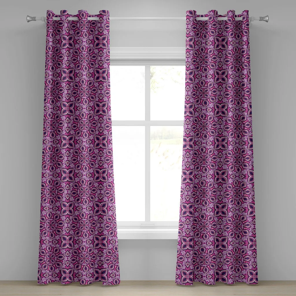 Tenda Satin ABAKUHAUS 280x245 cm: Stampa Digitale Floreale Magenta