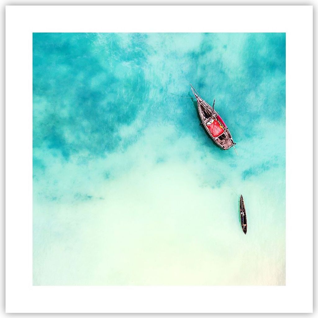 Poster - Poster ohne Rahmen - Insel Boot Schiff Ozean - Produktbild 