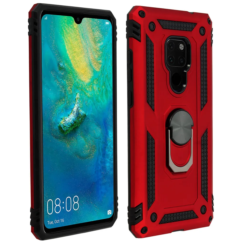 Cover Huawei Mate 20 Antiurto con Anello Rosso - Massima Sicurezza