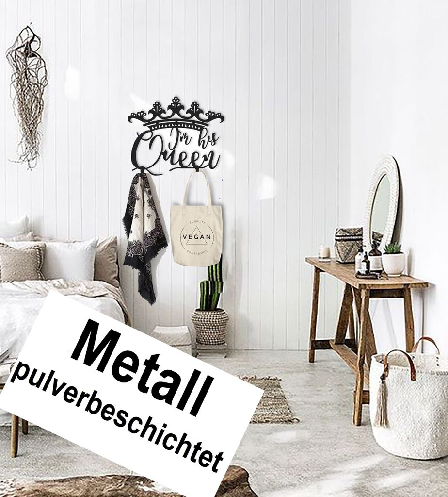 Design 3D Garderobe Kleiderhaken 35 x 40 cm Queen Königin Deko Wanddeko Archtwain Studio Design Industrie Look MD-135