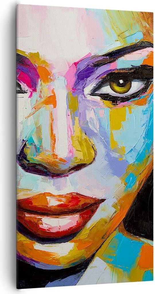 Bild auf Leinwand - Leinwandbild - Mädchen Gesicht - 65x120cm - Wand Bild - Wanddeko - Wandbilder - Leinwanddruck - Bilder - Kunstdruck - Wanddeko...