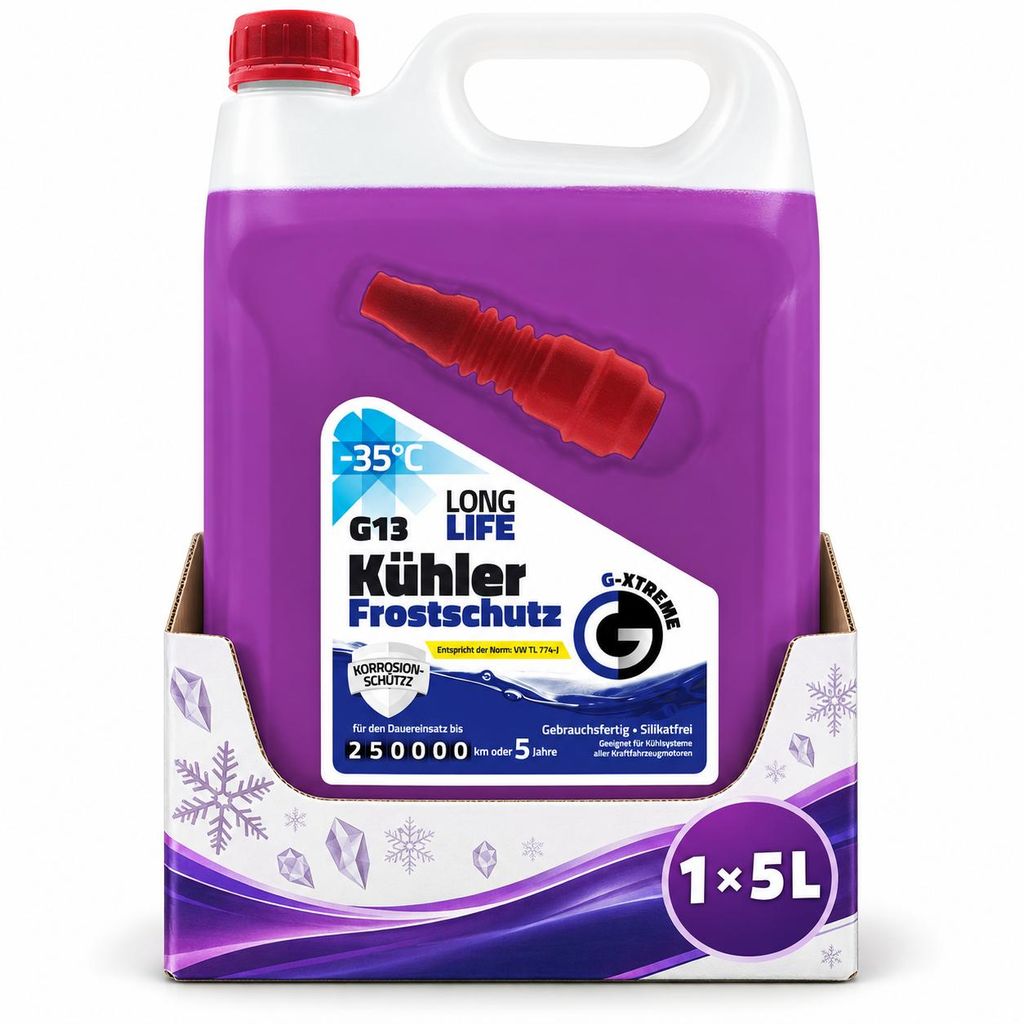G-XTREME Kühlerfrostschutz G13 bis -35 °C, 5 L Produktbild  KI-generiertes Bild