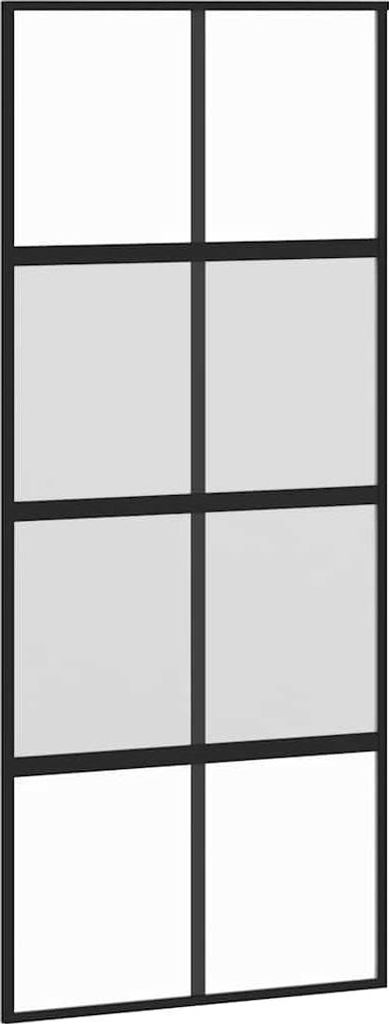 vidaXL Schiebetür Schwarz 90x205 cm Hartglas und Aluminium