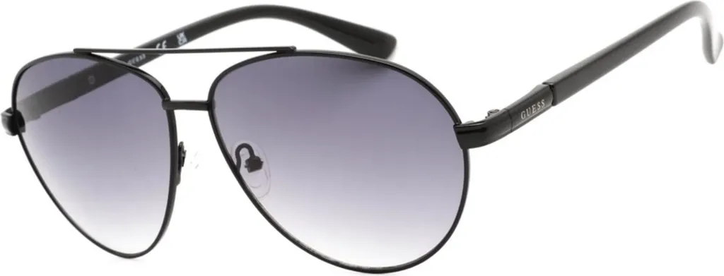 Guess GF0221 01B Sunglasses: Occhiali da Sole Aviator Neri Uomo Fashion