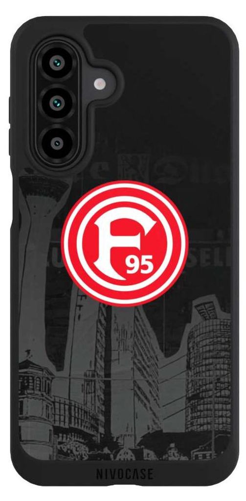 NIVOCASE Handyhülle für Samsung Galaxy A17 5G Hülle NIVOpure Case Schwarz Fortuna Düsseldorf Logo Offizielles Lizenzprodukt