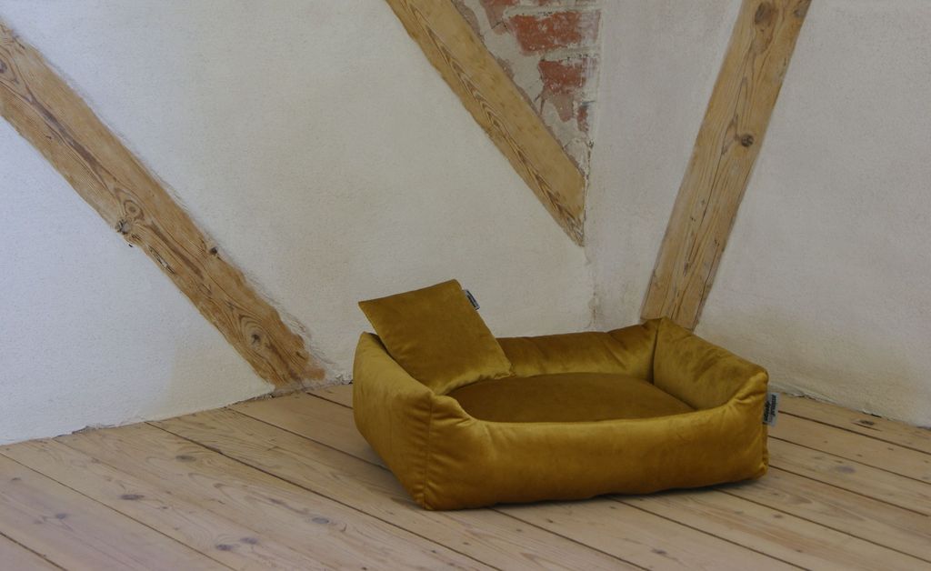 animal-design Kuschelsofa 'Samtweich' kuschelig weich versch. Größen und Farben - Heimtierbettchen, Farbe:senf, Größe:Größe 1