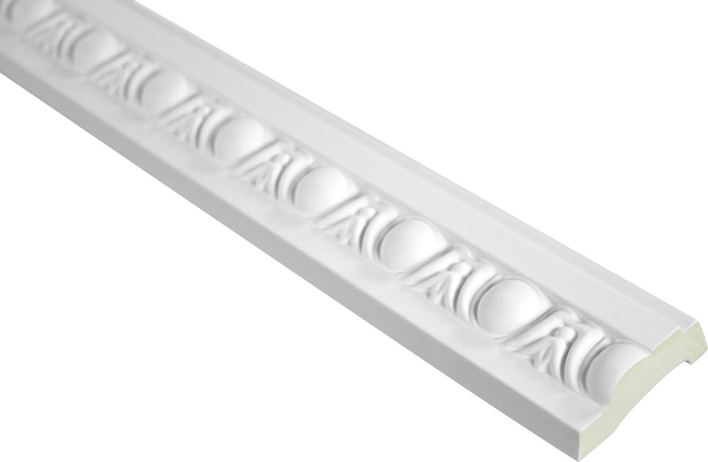 GRAND DECOR Stuckleisten Wand flach Barock Stil, PolyurethanHartschaum weiß - 2m Wandleisten gemustert Zierleisten Decken Stuck Kunststoff (30 Met...
