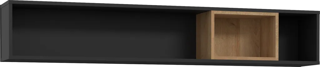 Étagère Murale Noire Hialeah - Support Déco Salon Longueur 150,2 cm Chic - 3