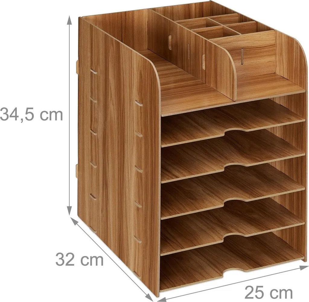 Rangement de bureau multifonction avec tiroir et casiers de tri gris