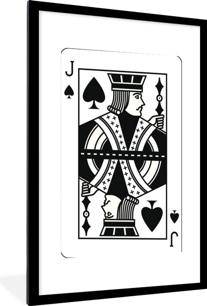 MuchoWow MuchoWow Gerahmtes Poster Illustration einer Pik-Bube-Spielkarte 60x90 cm - Poster mit zchwarzem Bilderrahmen - Dekoration - Wandposte...