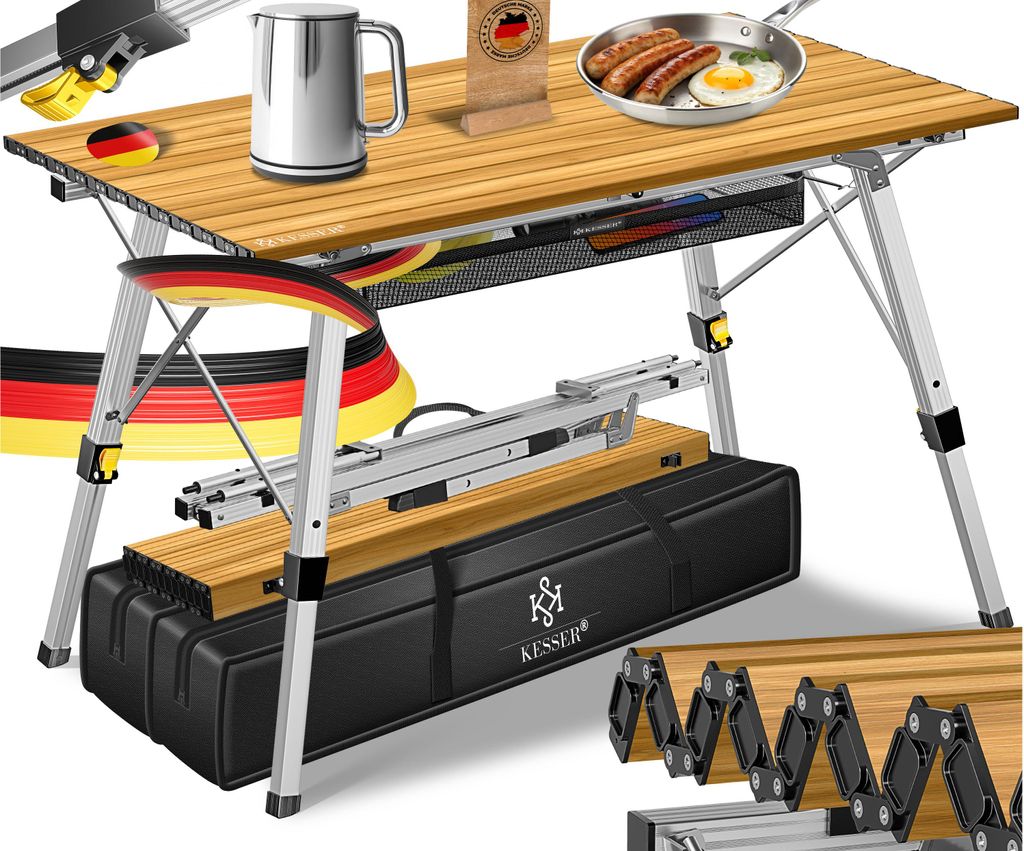 KESSER® Campingtisch Klapptisch faltbar & höhenverstellbar Produktbild 