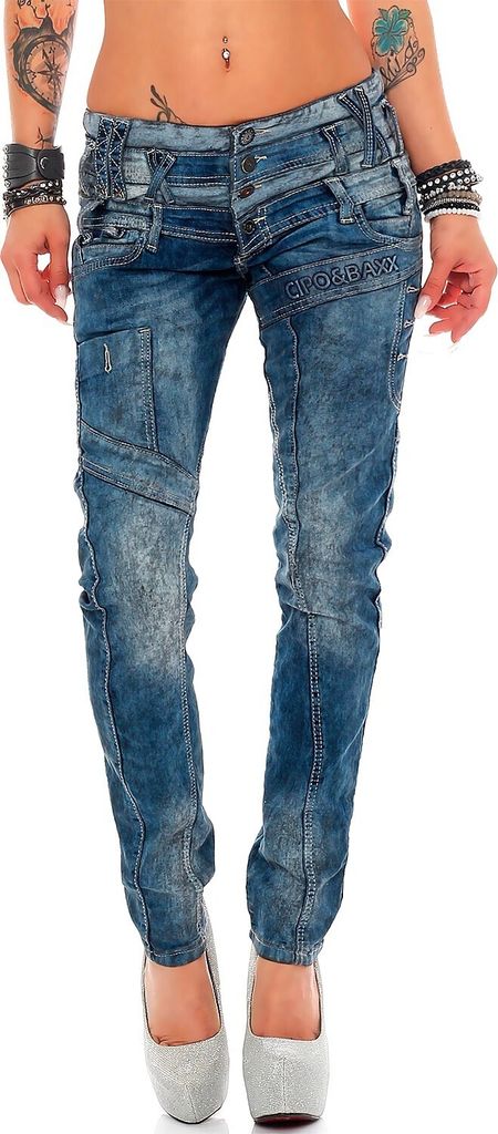Cipo & Baxx Damen Jeans WD245 Blue W29/L34