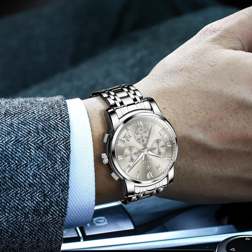 Orologio Cronografo Quarzo Acciaio - Precisione e Data Luminosa - 8