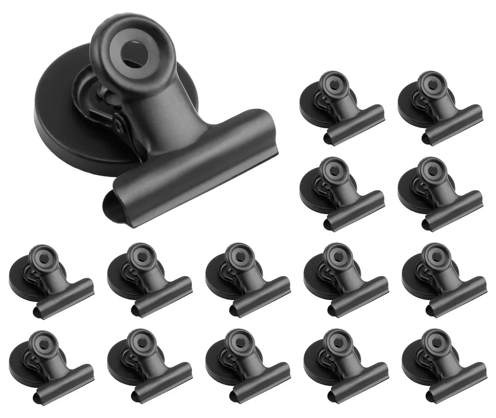 Clips Aimantés Ultra Puissants en Acier Noir 30mm - Set de 15 Unités Pro
