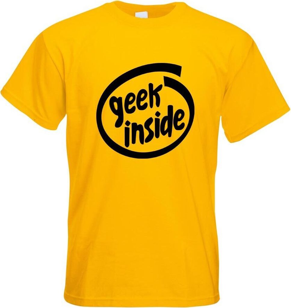 Kiwistar - T-Shirt - gelb - Geek Inside Herren Funshirt Bedruckt Design Sprüche Spruch Motive - mit Motiv Bedruckt - Funshirt Design - Sport - Fre...