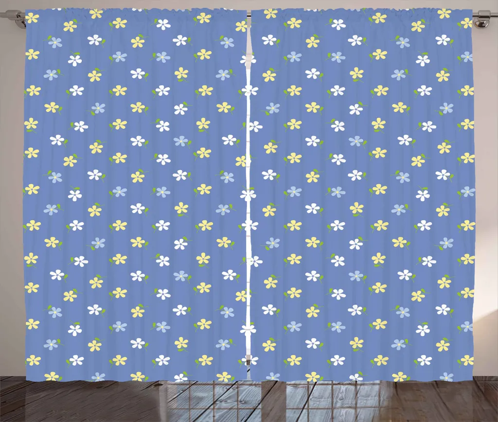 Rideau occultant léger fleurs marguerites 280x225 cm anti-vis-à-vis