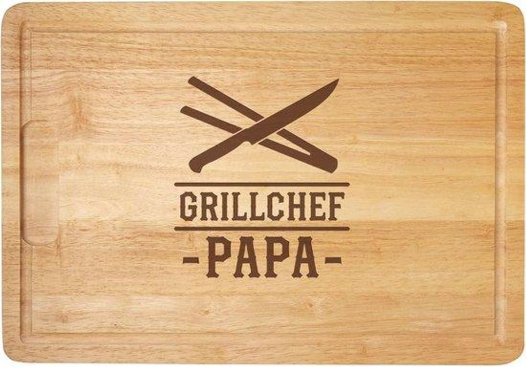 Holzgrillbrett mit Gravur - Vielseitige Schneidbrett für Grill und Geschenkideen für Vatertag