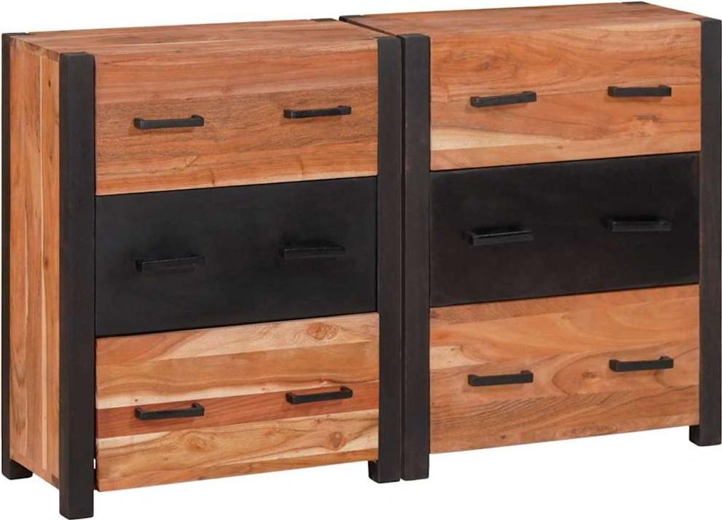 Sideboard 3 pcs Braun 110 x 30 x 75 cm Massivholz Akazie