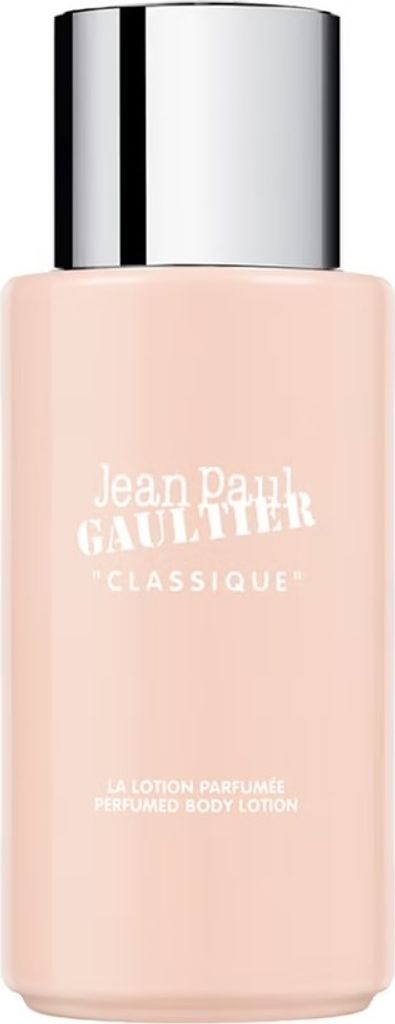 A product shot of a Jean Paul Gaultier Classique Perfumed Body Lotion bottle.