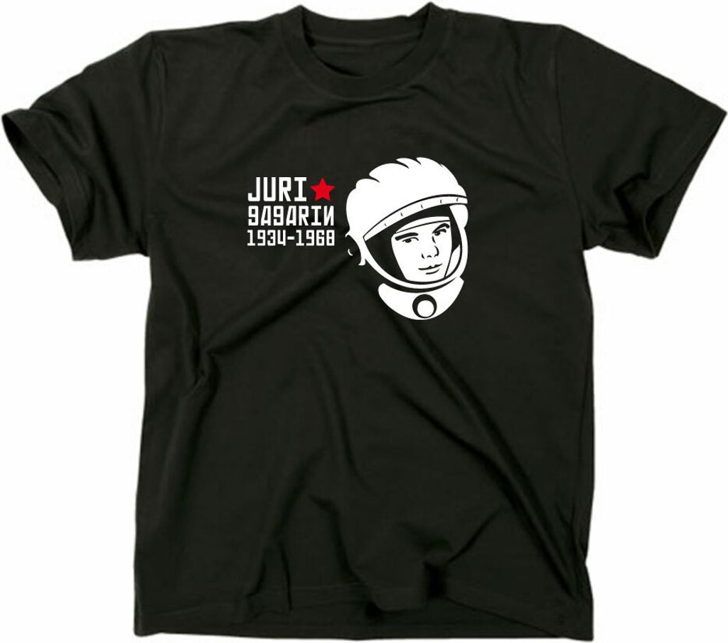 Styletex23 T-Shirt Juri Gagarin, Kosmonaut UDSSR CCCP, schwarz, S