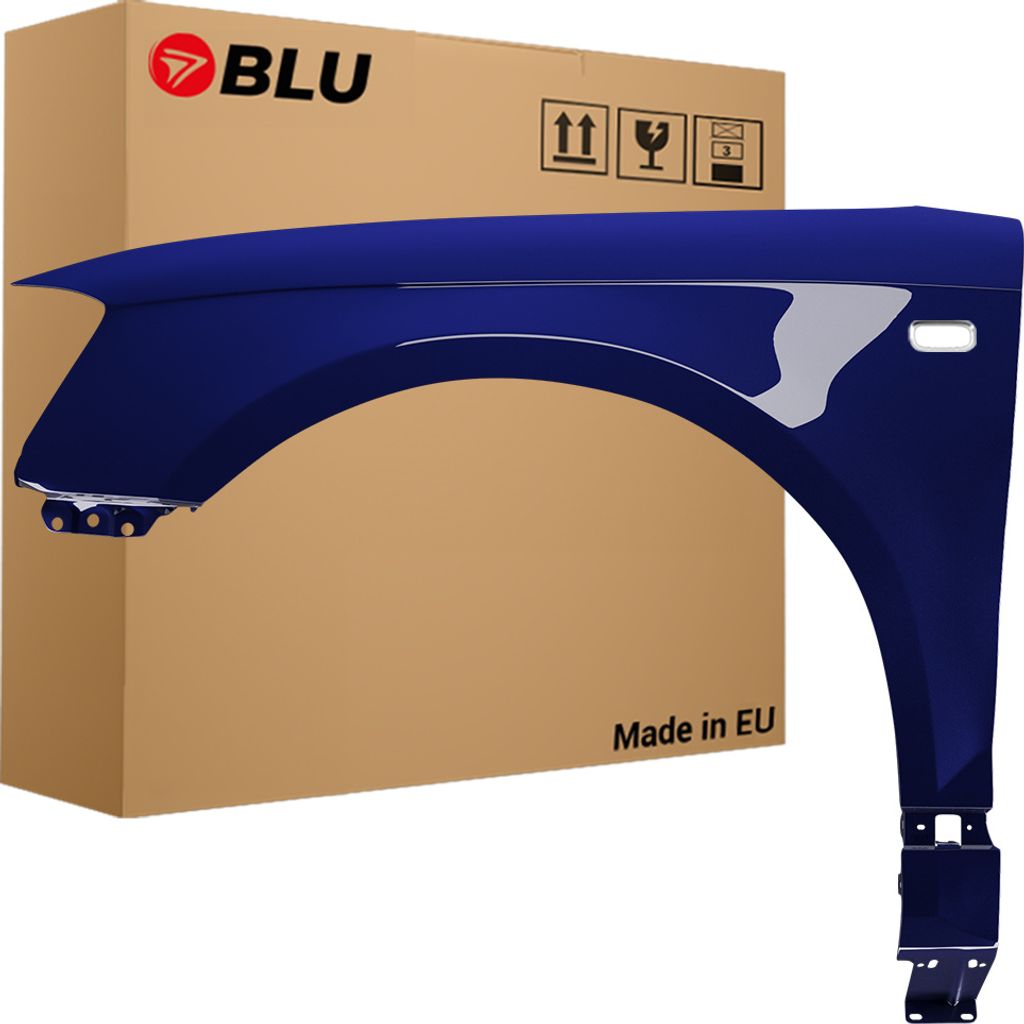 BLU Kotflügel Passend für Audi A3 8P II-generation LZ5J Links Blau MoroBlau | 2003-2008 | Vorderseite Vorne | Lackiert | Einbaufertig