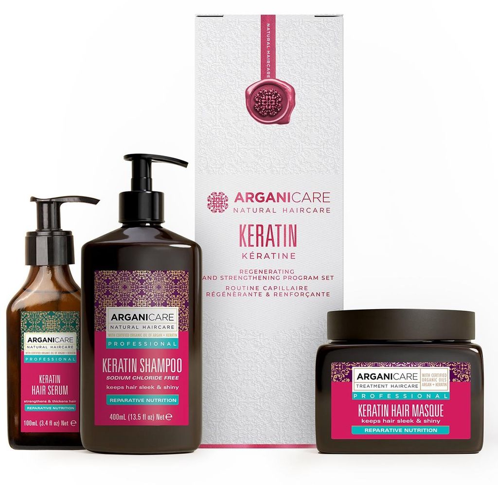 ARGANICARE Posilující sada pro péči o vlasy s keratinem a Obrázek produktu 