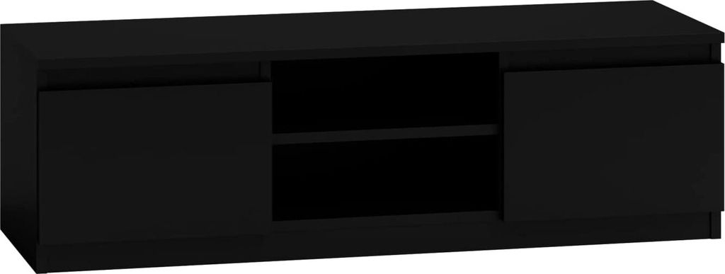 CDF TV-Schrank 120 | Farbe: Schwarz | Moderner Fernsehtisch | Ablagen für Audio-/Videogeräte | Stauraum für Kleinigkeiten