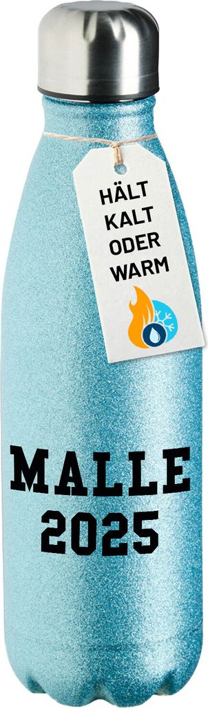 Huuraa Trinkflasche Malle 2025 Mallorca 500ml Blue Edelstahl Wasserflasche Trinkflasche Geschenkidee