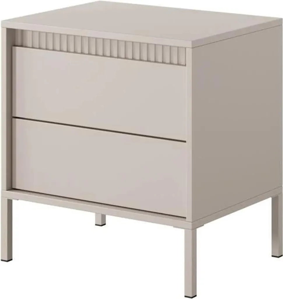Comodino MOULTON Beige: Eleganza Moderna per la Tua Camera da Letto