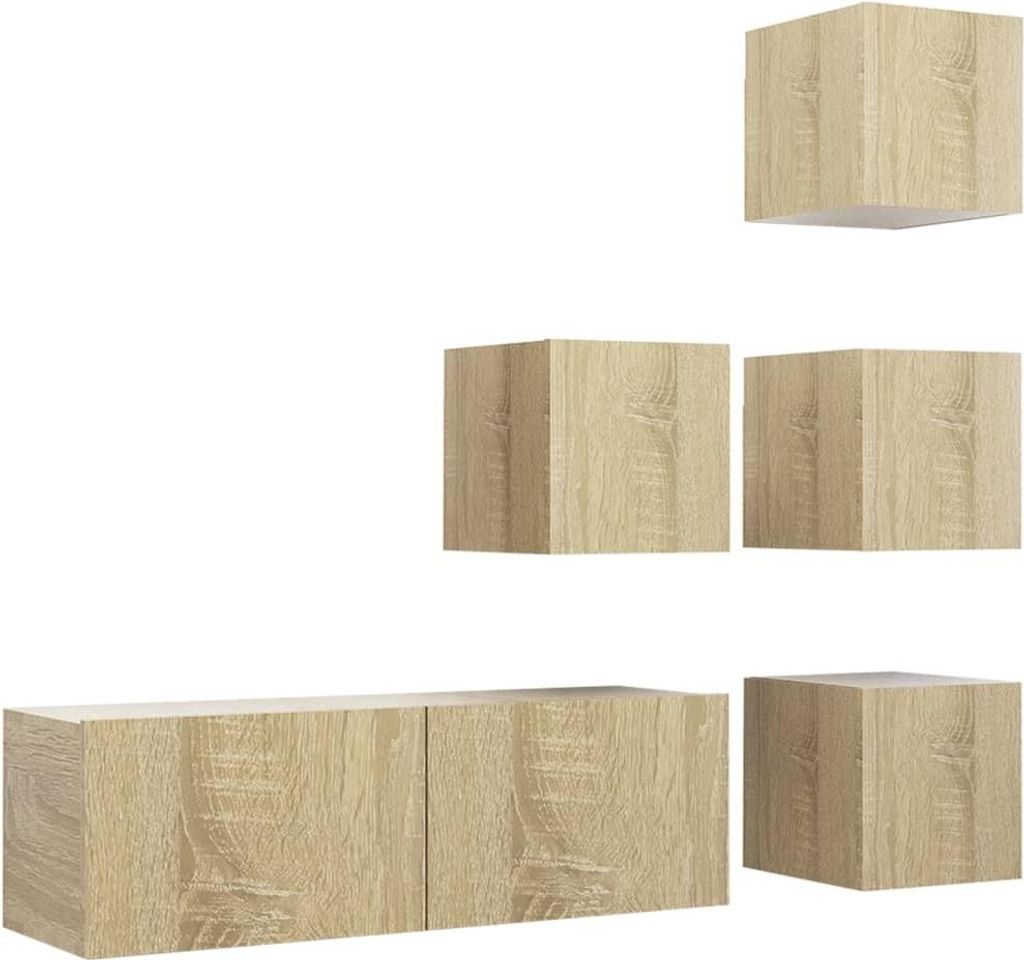 vidaXL 5-tlg. TV-Schrank-Set Sonoma-Eiche Holzwerkstoff