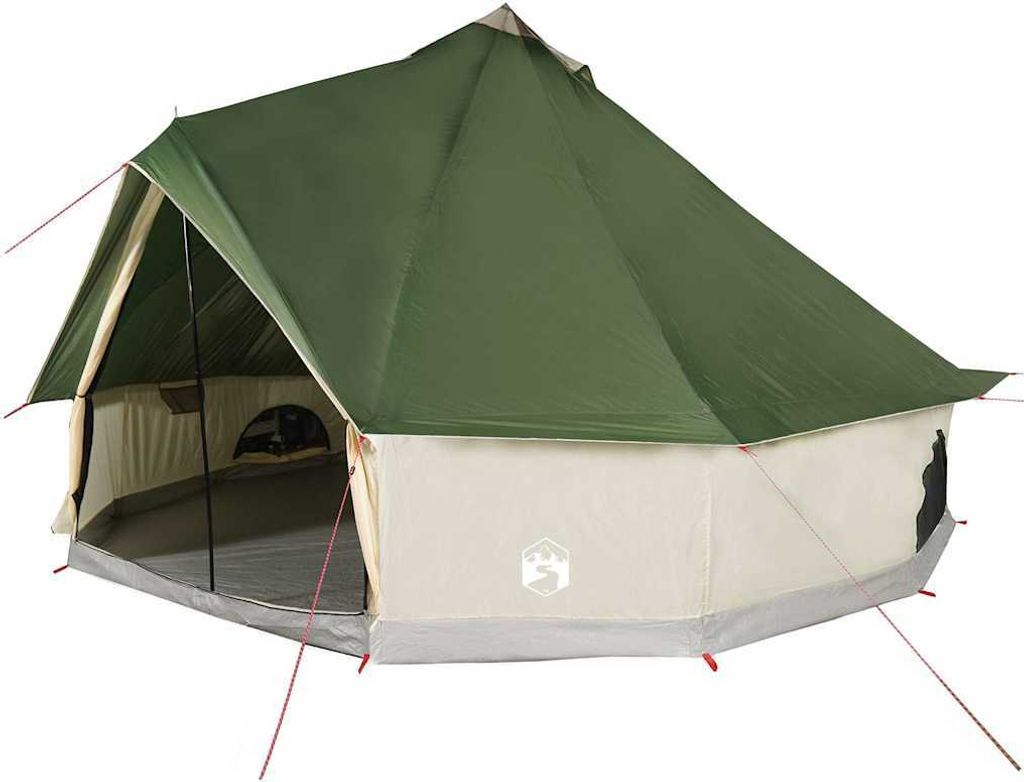 vidaXL Tipi-Familienzelt 10 Personen Grün Wasserdicht Produktbild 6
