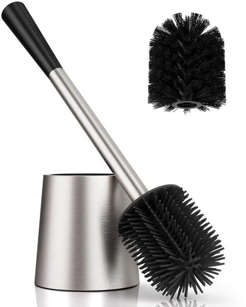 Brosse WC en silicone à double tête pour un nettoyage complet de bain