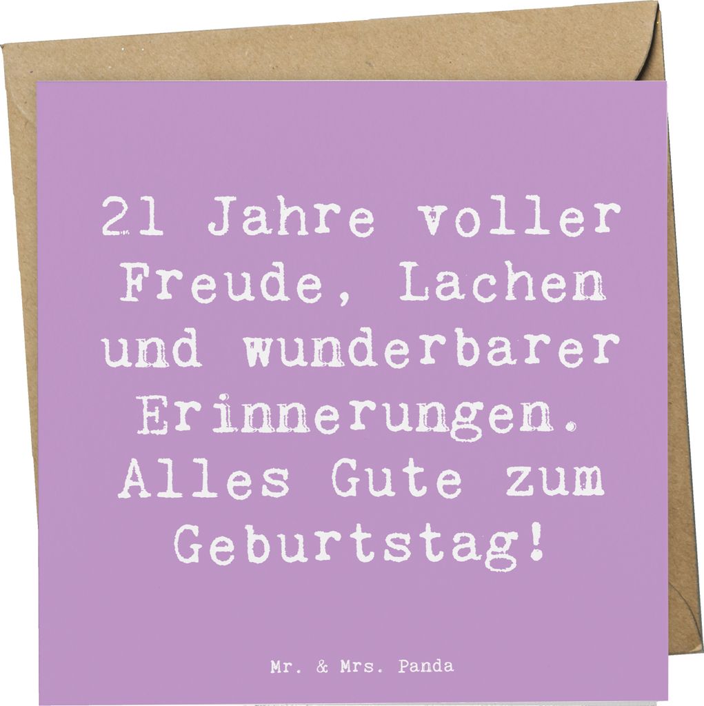 Mr. & Mrs. Panda Grußkarte Spruch 21. Geburtstag Freude - Produktbild 