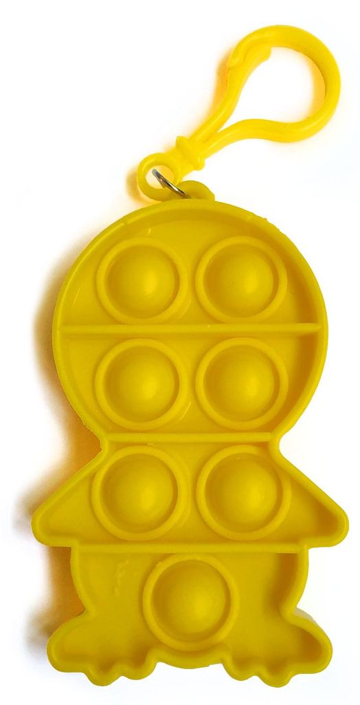 Fidget Toy Push Pop Bubble Keychain - Anti Stress Spielzeug - Schüsselanhänger Pinguin Gelb