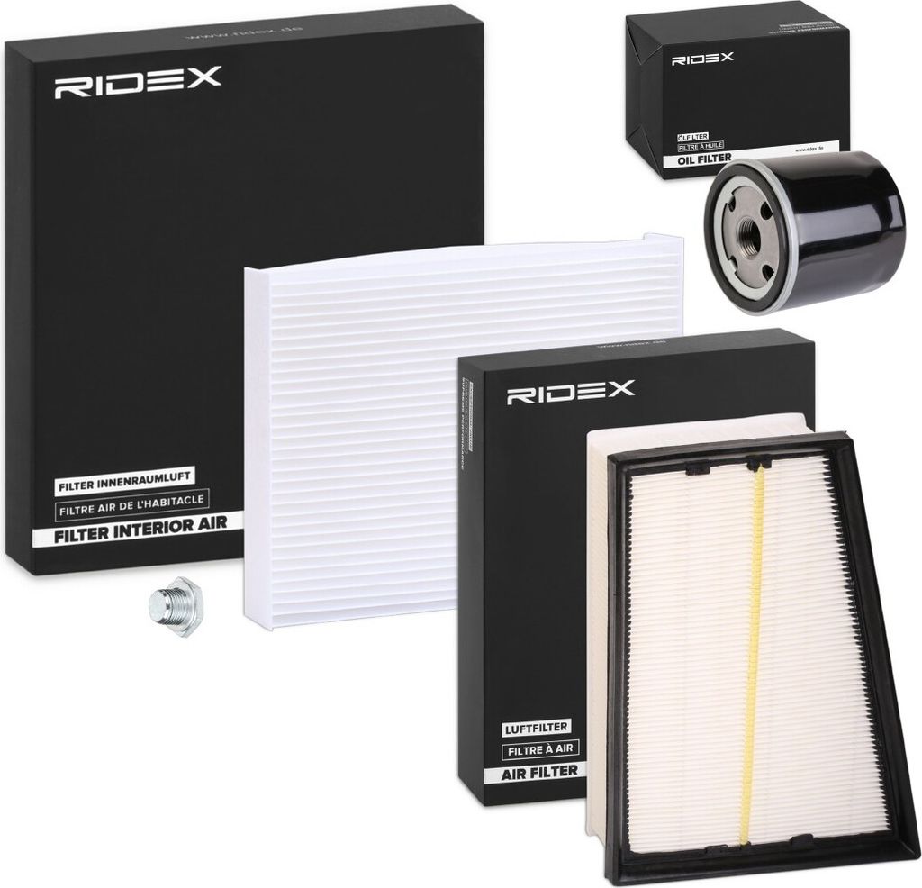RIDEX Filterset Inspektionspaket Filtersatz für RENAULT Clio IV Schrägheck (BH) Scénic III (JZ0/1) GRAND SCÉNIC III (JZ0/1) Megane III Schrägheck