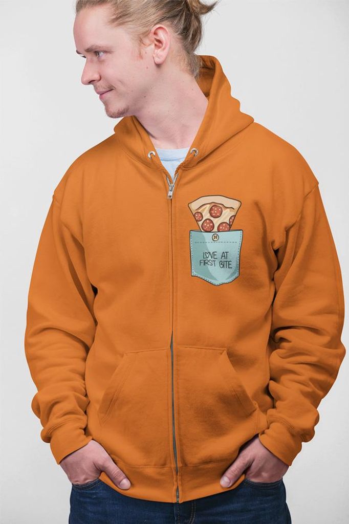 D&B Uni Hoodie ZIPPO00019 Love At Orange-Größe S