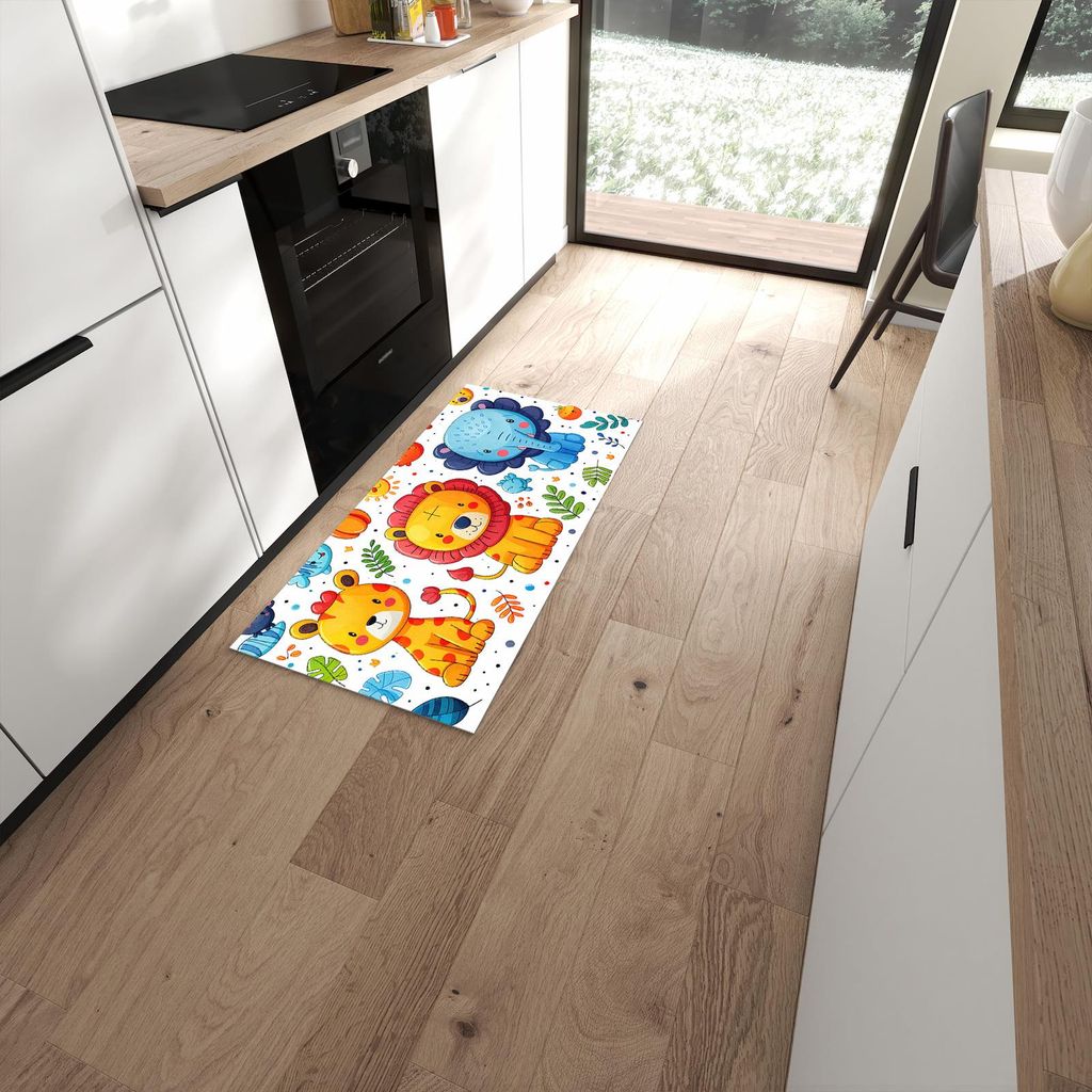 Küchenteppich 60x120cm rutschfest & abwischbar PVC Läufer - Tierisches Design