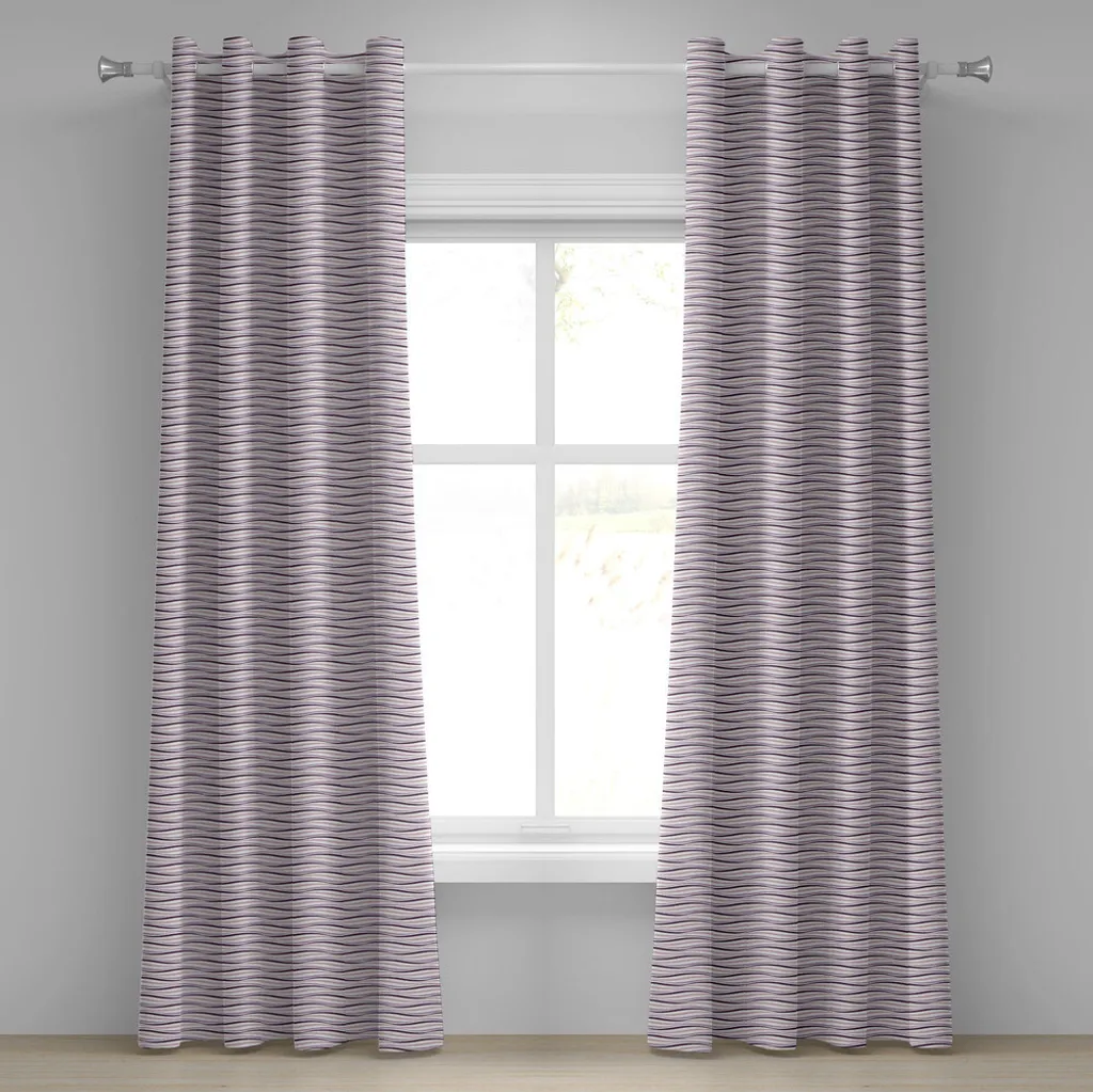 Paire de rideaux décoratifs violets imprimés pour salon et chambre 280cm