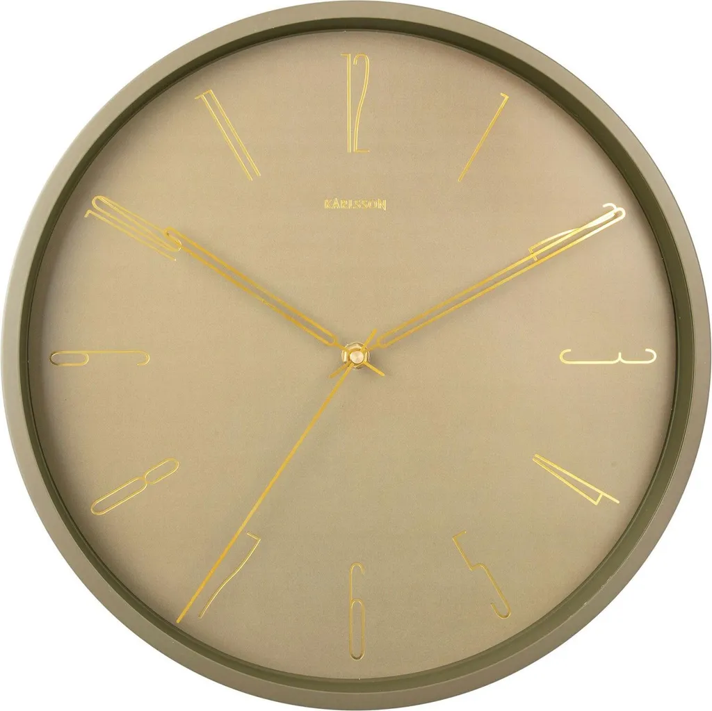Orologio da Parete Karlsson Belle Numbers Verde Muschio - Design Moderno