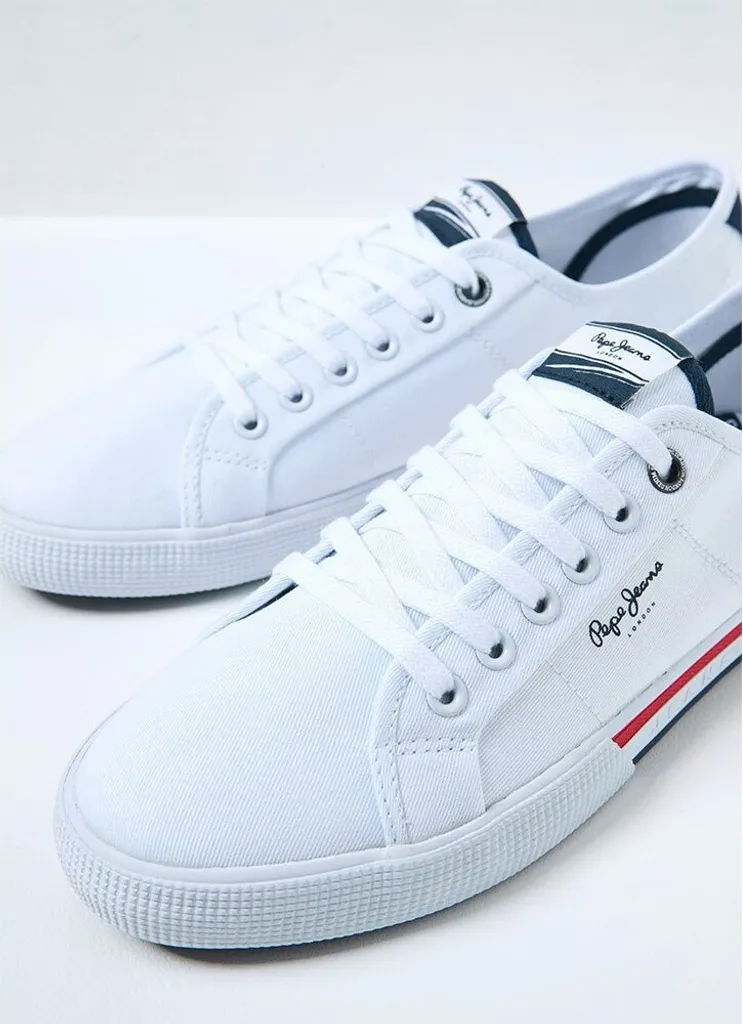 Baskets basses Pepe Jeans Brady Basic PMS30816 - Chaussures en Toile Bleu - 10