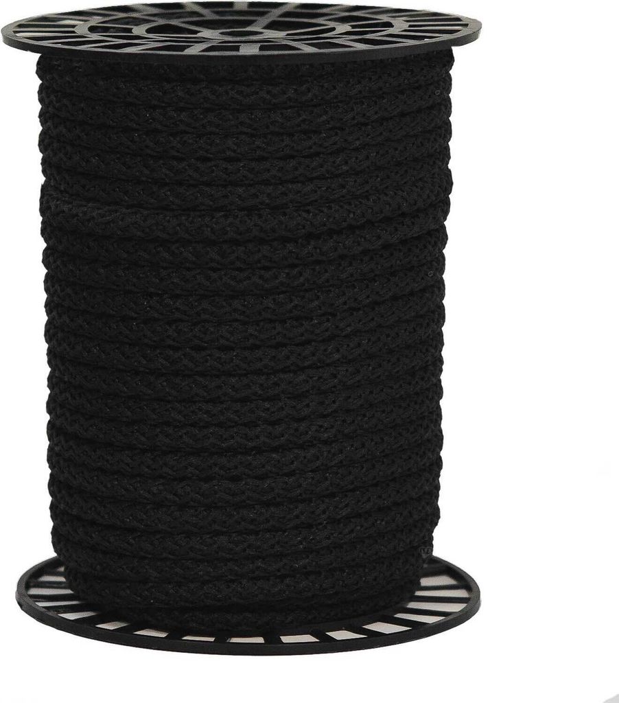 50m Polypropylen-Seil Ø 10mm auf Rolle Universalseil Kordel Schnur schwarz