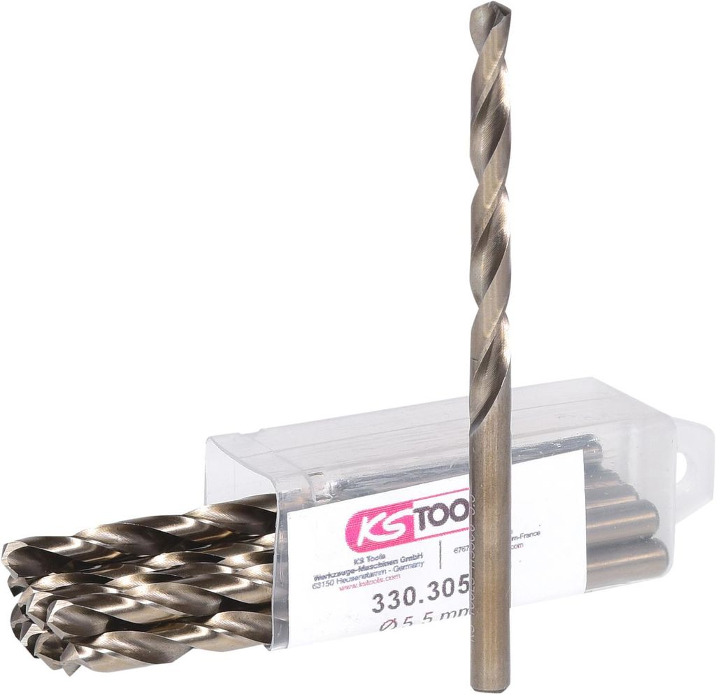 KS Tools 330.3055, Bohrer, Spiralbohrer-Bit, Drehung der rechten Hand, 5,5 mm, 93 mm, Metall, Kunststoff, Holz