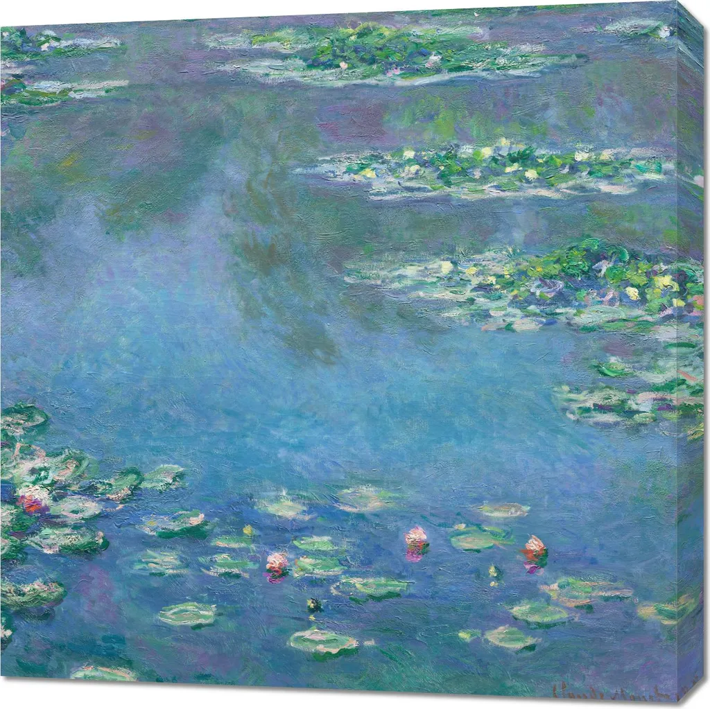 Riproduzione Ninfee Monet Vintage 70x70 - Arredo Salotto Elegante