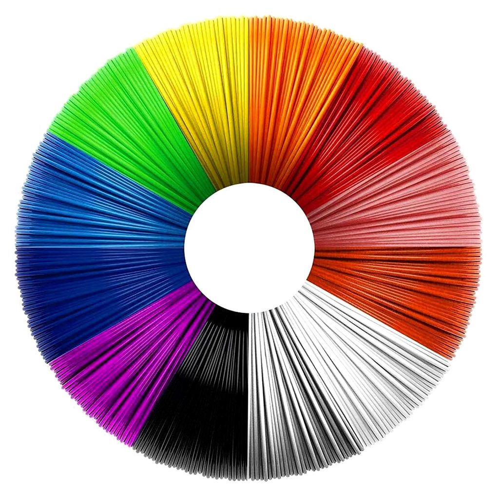 3D Stift PCL Filamente 1,75 mm | 100 Meter Packung | 15 verschiedene Farben | Biologisch abbaubar | Geruchsneutral | 3D-Pen PCL-Filament für Niedr...