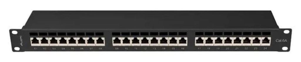 LANBERG Patchpanel 24-Port 1U 19" Cat.6A FTP geschirmt schw.
